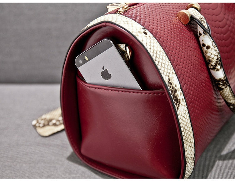 Super Quality Snakeskin Leather Shoulder Handbag