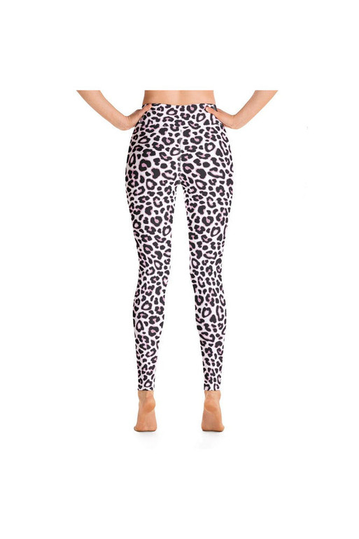 Legging de yoga rose à imprimé léopard