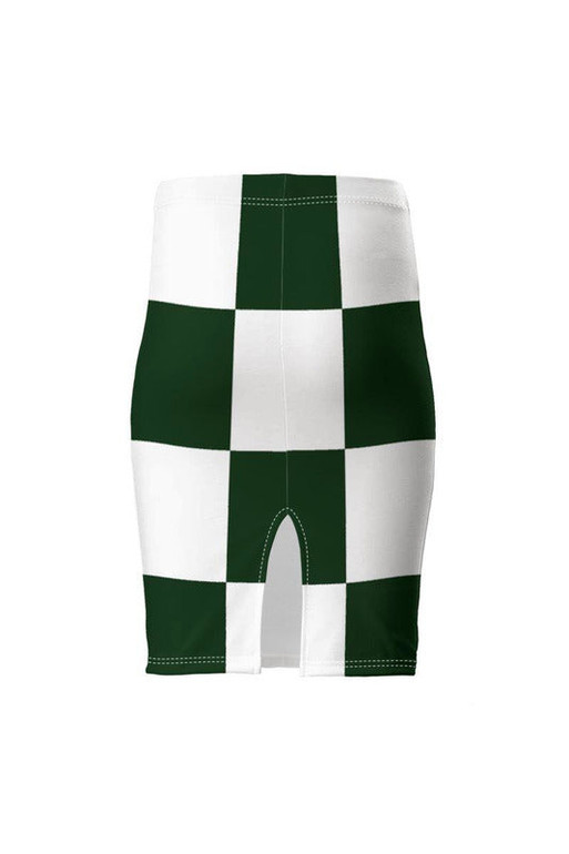 Jupe crayon à carreaux vert émeraude