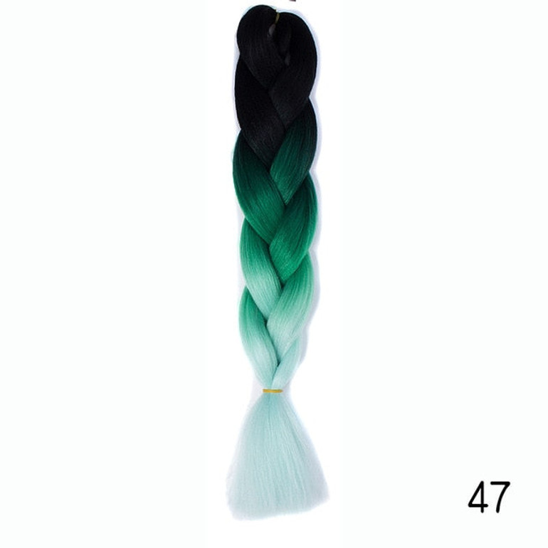 Hair Braid Synthetic Crochet Hair Extensions Jumbo False Braid Ombre Braiding Hair Pink Grey Blue Color Dreadlocks Kanekalon