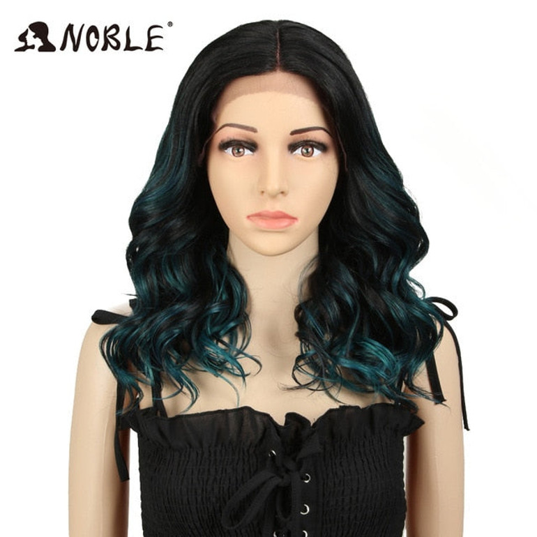 Noble Long Wavy Synthetic Hair Lace Part Wig 20 Inch Wigs For Black Women New Colors  Red Mixed Cosplay Wig Synthetic Lace Wig