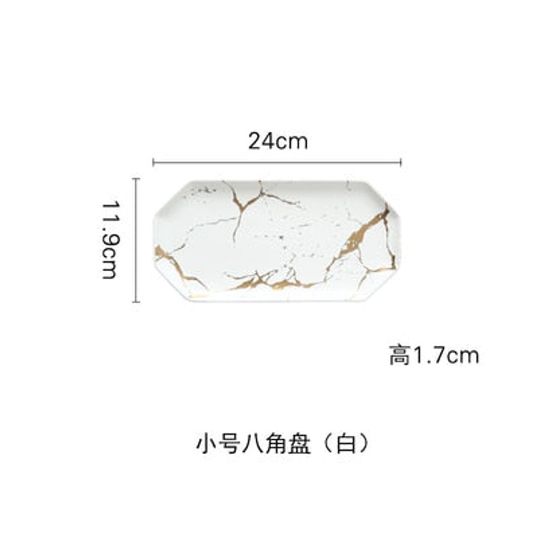 Best Gold Marble Glazes Ceramic Party Tableware Set Porcelain Breakfast Plates