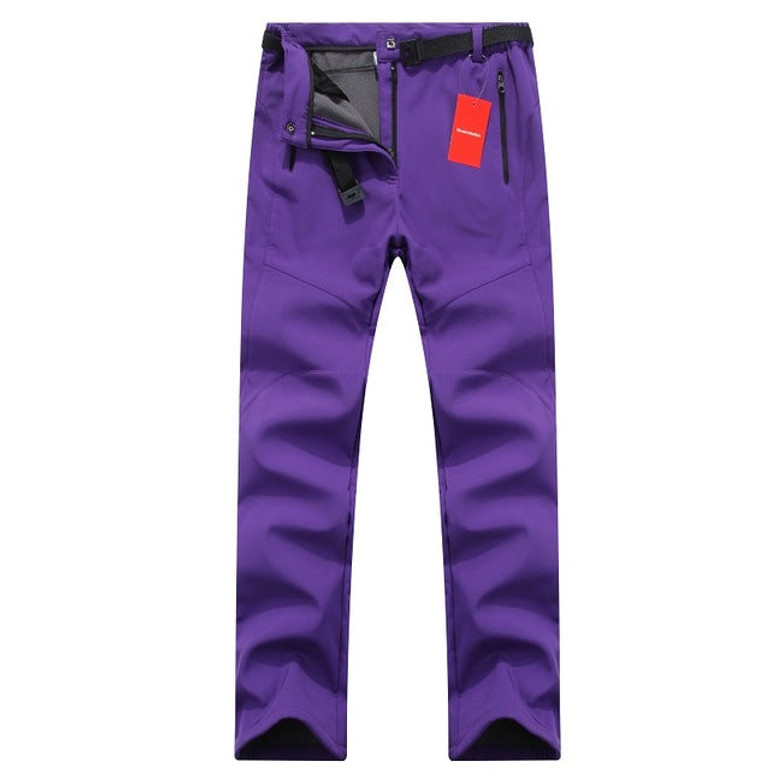 Women Waterproof Thick Warm Fleece Softshell Pants