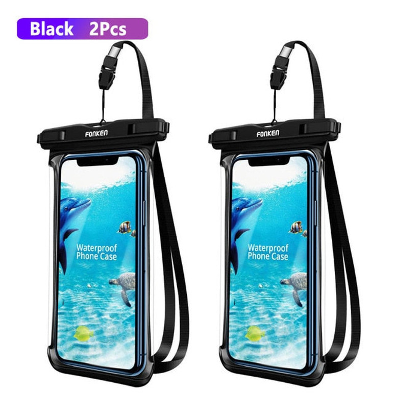 Full View Waterproof Case for Phone Underwater Snow Rainforest Transparent Dry Bag