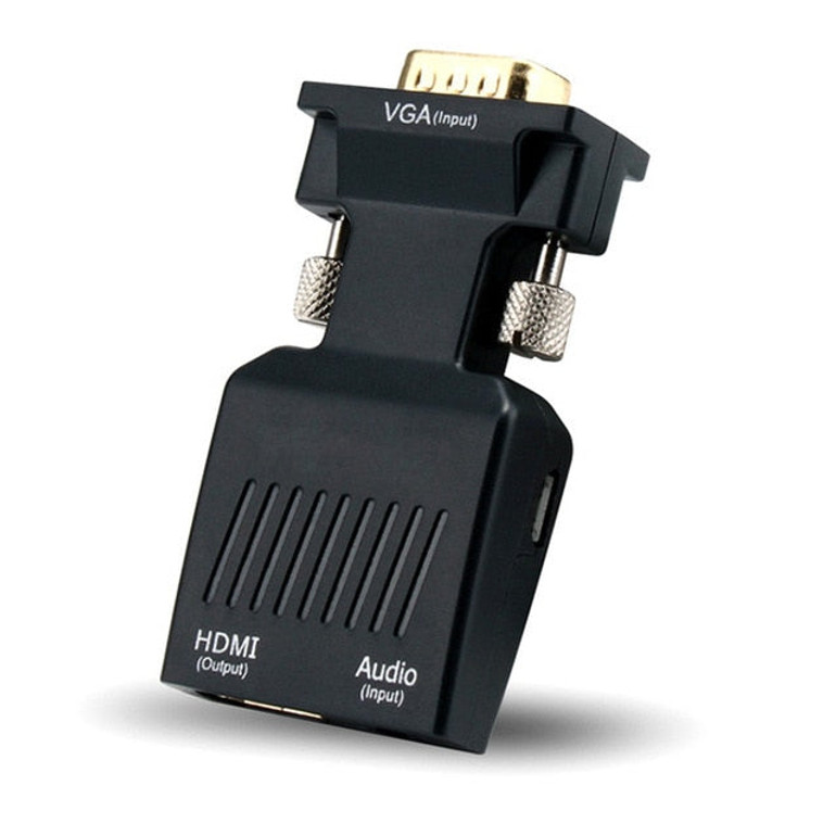 Rankman VGA Male to HDMI Female Converter with Audio Adapter Cables