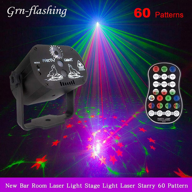 60 Patterns RGB LED Disco Light 5V USB Recharge RGB Laser Projection Lamp