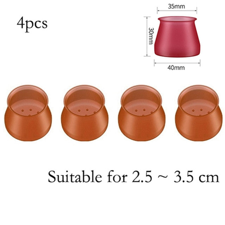 Silicone Chair Legs Caps Set Universal Table And Chair Foot Cover Protector
