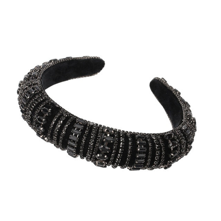 Baroque Full Crystal Hair Bands For Women Luxury Padded Diamond Headband Baroque Full Crystal Hair Bands For Women Luxury Padded Diamond Headband