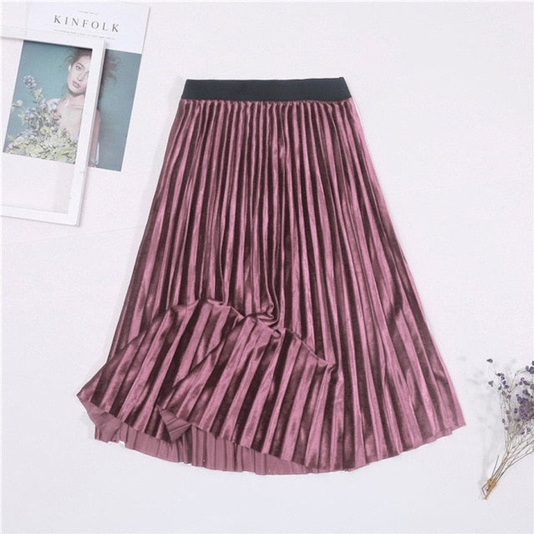 Ladies Vintage Autumn Winter Women Velvet Skirt High Waisted Elegant Sexy Skinny Ladies Vintage Autumn Winter Women Velvet Skirt High Waisted Elegant Sexy Skinny