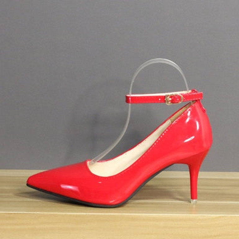One word buckle high heels spring new patent leather stiletto heel work shoes