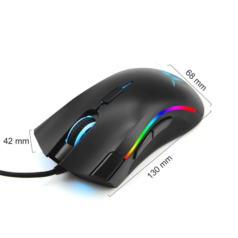 9itech M625 PMW3360 Sensor Gaming Mouse 12000DPI 7 Programmable Buttons RGB Backlight Wired Mice with Fire Key For FPS Gamer