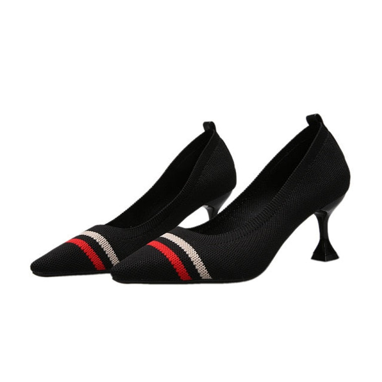 Red Black Pointed Toe Fetish Luxury Designer Woman Extreme Mules Super High Heels Pumps