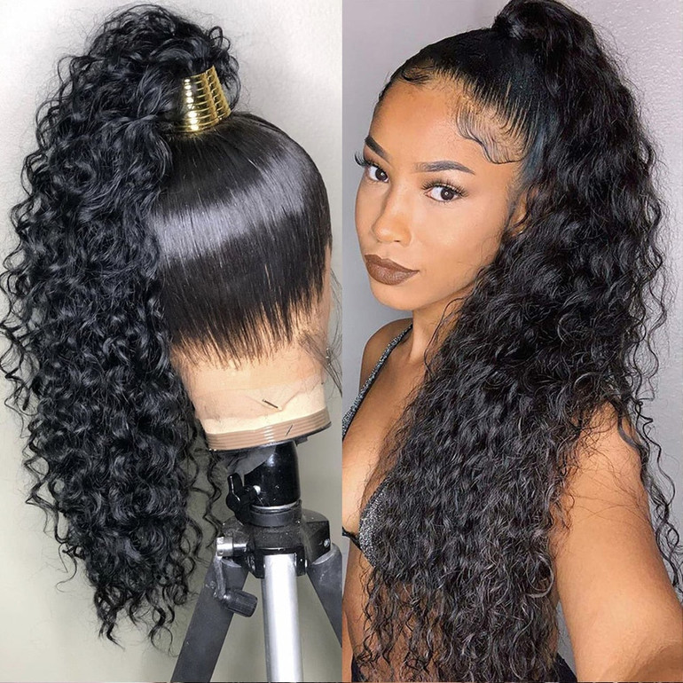 360 Lace Frontal Wig Curly Deep Water Wet Wavy Pre Plucke With Baby Hair Hd Brazilian 30 Inch Wigs 360 Full Lace Wig Human Hair