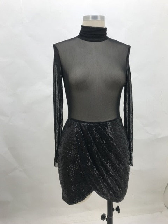 Newest Fashion Women Ladies Black Lace Dress Female Bandage Bodycon Long Sleeve Evening Party Midi Dress Clubwear