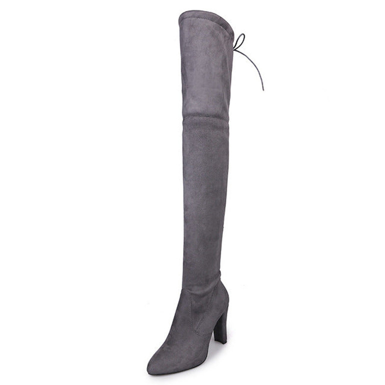 Hot Women Casual Red Over the Knee boots