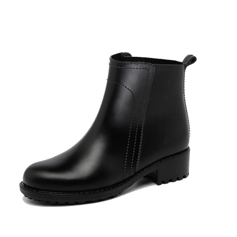 DRIPDROP Women's Short Boots Waterproof Non-Slip Fashion Rain Shoes