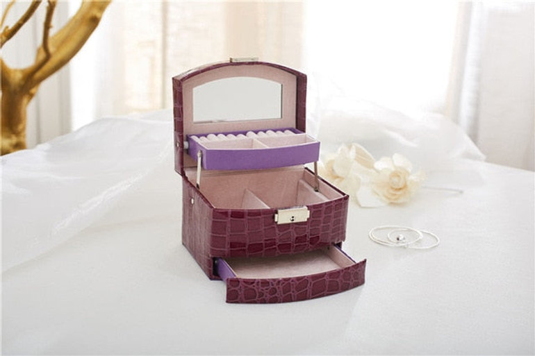 Jewelry Holder Crocodile Leather Jewelry Storage Lipstick Jewelry Organizer Display Rangement Bijoux Gift Beauty Jewelry Box Jewelry Holder Crocodile Leather Jewelry Storage Lipstick Jewelry Organizer Display Rangement Bijoux Gift Beauty Jewelry Box