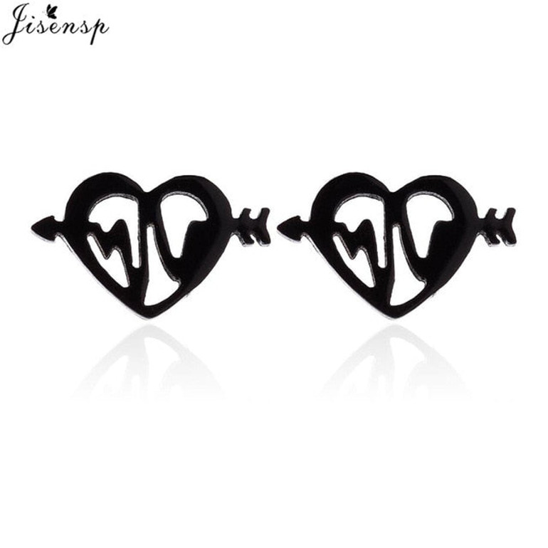 Earrings Women Jewelry Stainless Steel Earings BTS Show your Love Heart Stud Earrings Girl boucle d'oreille
