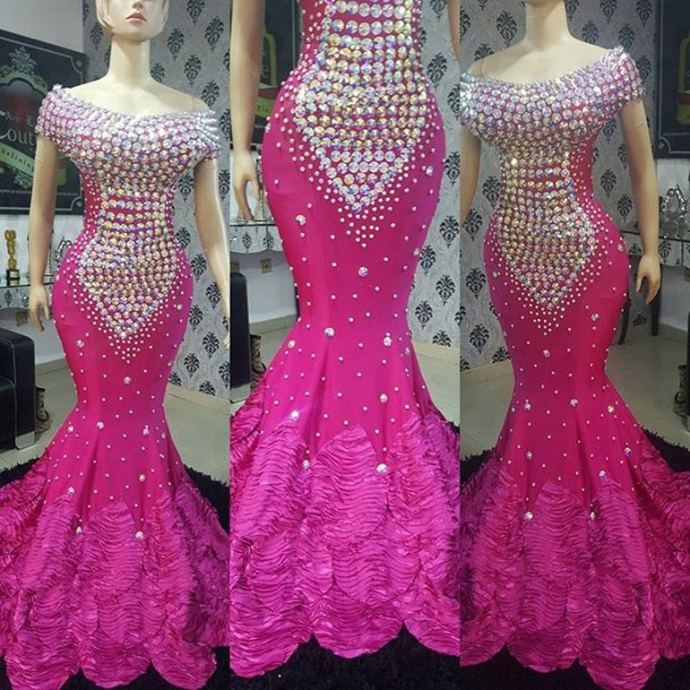 Fuchsia Prom Dresses Mermaid Gorgeous Evening Dress Vestidos Custom Made Elegant Evening Formal Gown robe de soiree Fuchsia Prom Dresses Mermaid Gorgeous Evening Dress Vestidos Custom Made Elegant Evening Formal Gown robe de soiree
