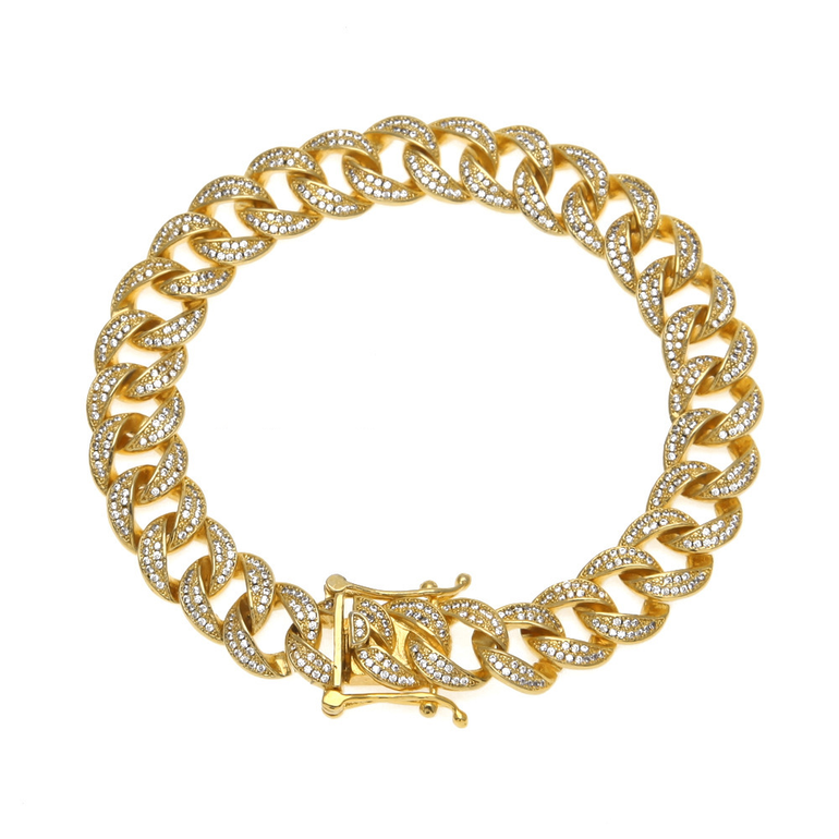 925 Sterling Silver Luxurious cuban link Bracelet Hip Hop