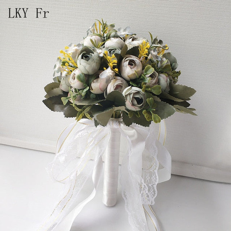 LKY Fr Bridal Bouquet Artificial Roses Wedding Bouquet for Bridesmaids Bride Wedding Flowers Bridal Bouquet Marriage Accessories LKY Fr Bridal Bouquet Artificial Roses Wedding Bouquet for Bridesmaids Bride Wedding Flowers Bridal Bouquet Marriage Accessories