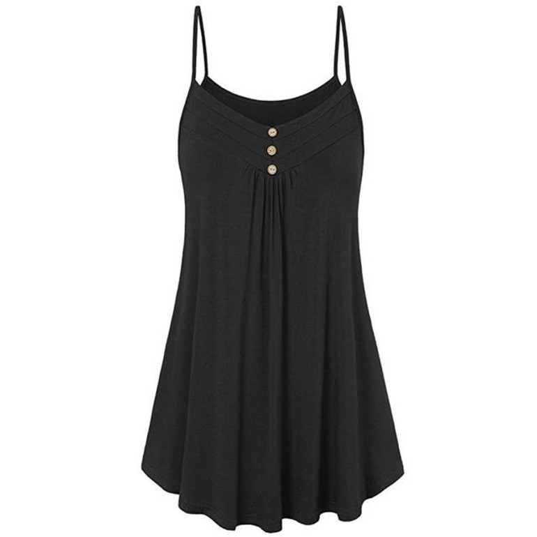 Plus Size 5XL Summer Tank Top Womens Tunic Button V Neck Tops Sleeveless Loose Casual Camis Ladies Clothes Women 2018 haut femme