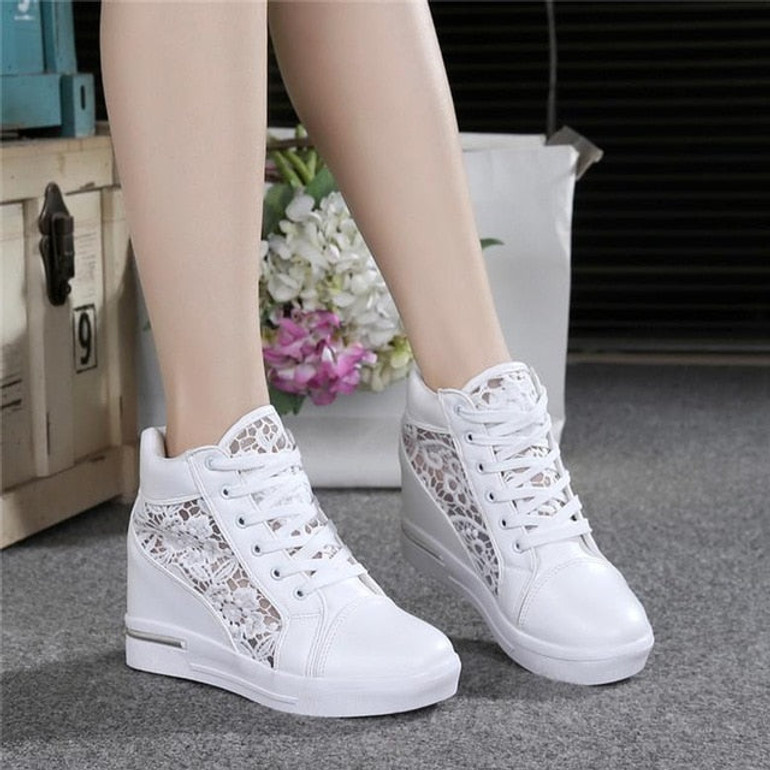 Women Shoes Woman Breathable Mesh Sneakers Flats Lace Loafers