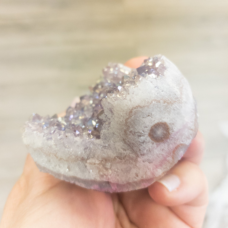 Angel Aura Amethyst Druzy Heart