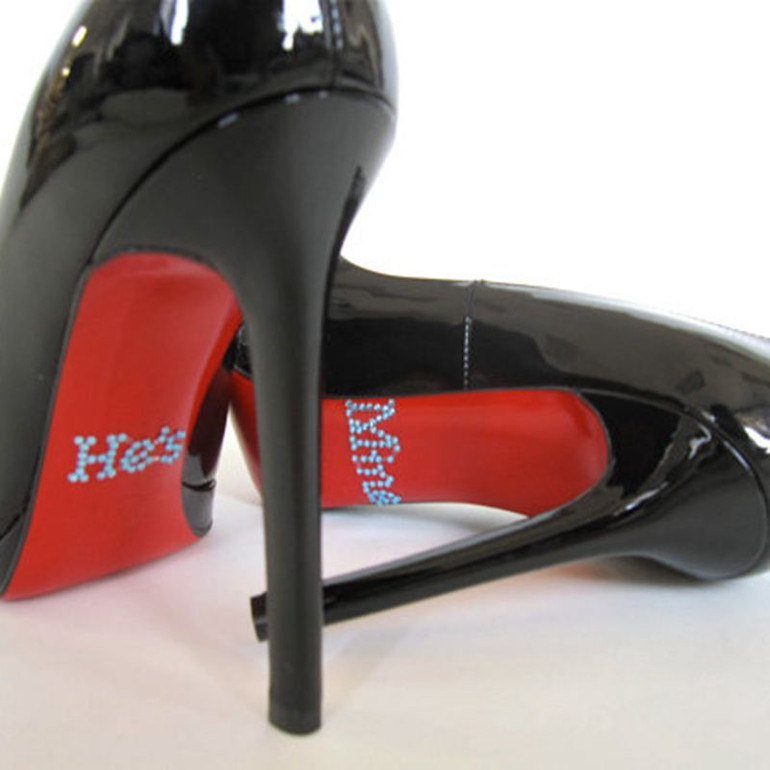 "She's Mine" "He's Mine" Shoe Stickers