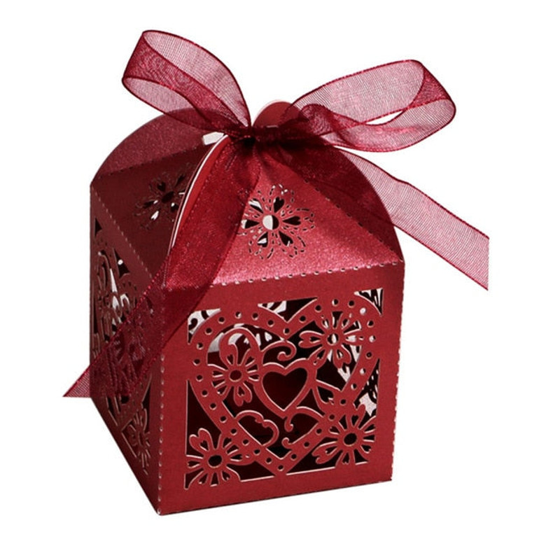 10 Pc. Heart Laser Cut Favors Candy Boxes