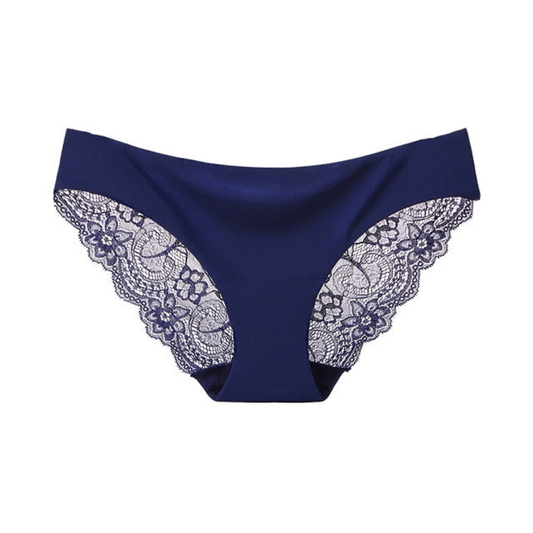 Ladies Underwear Woman Panties Sexy Lace Plus Size Panty Mid-Rise Transparent Seamless Comfortable Briefs Girls Lingerie