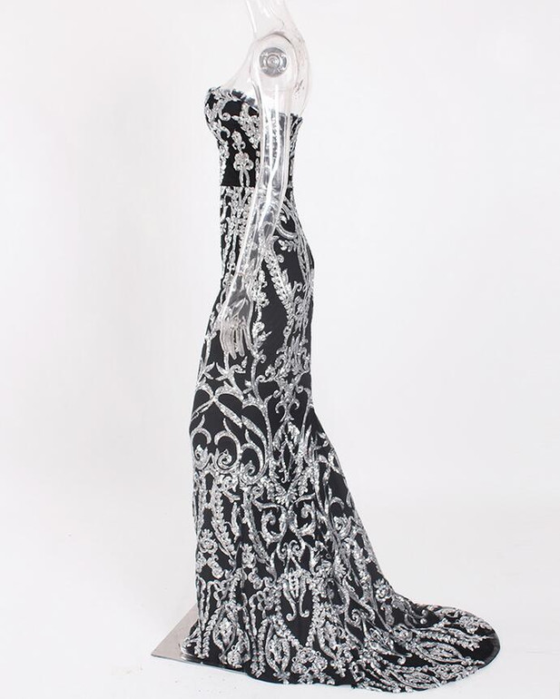 Retro Strapless Sequin Party Dress
