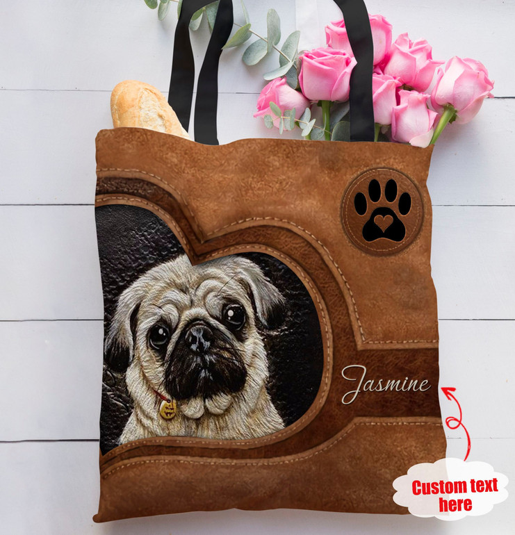 Pug Cloth Tote Bag Personalized Pug Lover Pug Cloth Tote Bag Personalized Pug Lover