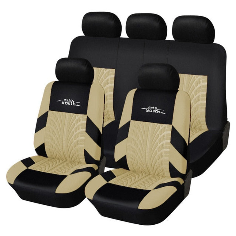AUTOYOUTH 9pcs Car Seat Covers Set Polyester Fabric Auto Protect Covers Universal Fits Most Cars Covers Car Seat Protector AUTOYOUTH 9pcs Car Seat Covers Set Polyester Fabric Auto Protect Covers Universal Fits Most Cars Covers Car Seat Protector