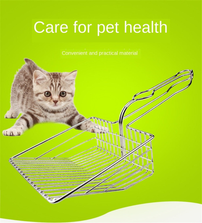 Metal Cat Litter Scoop Hollow Pet Cat Toilet Scooper with Long Handle