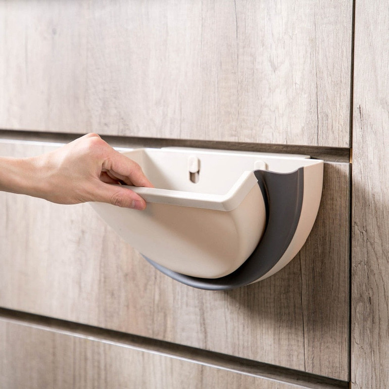 Folding Waste Bin Kitchen Hanging Trash Can