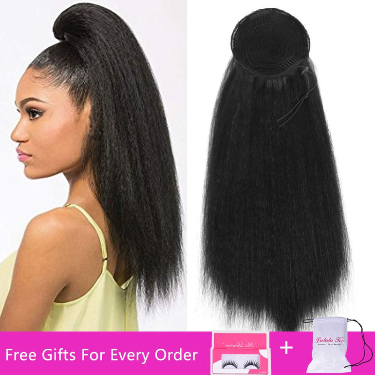 Drawstring Afro Puff Kinky Straight Ponytail