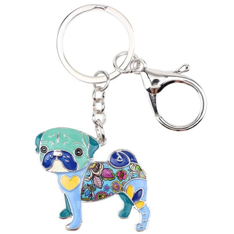 Enamel Boston Terrier Keychain