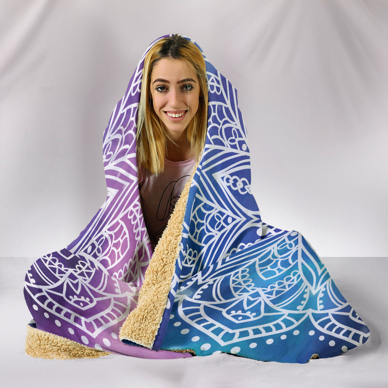 Lotus Mandala Hooded Blanket