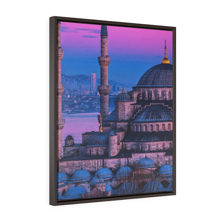 Sultan Ahmed Blue Mosque Vertical Framed Premium Gallery Wrap Canvas