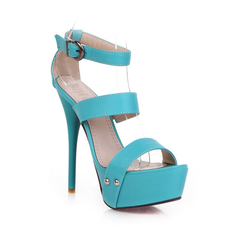 2017 New women shoes buckle women sandals thin high heels sandals