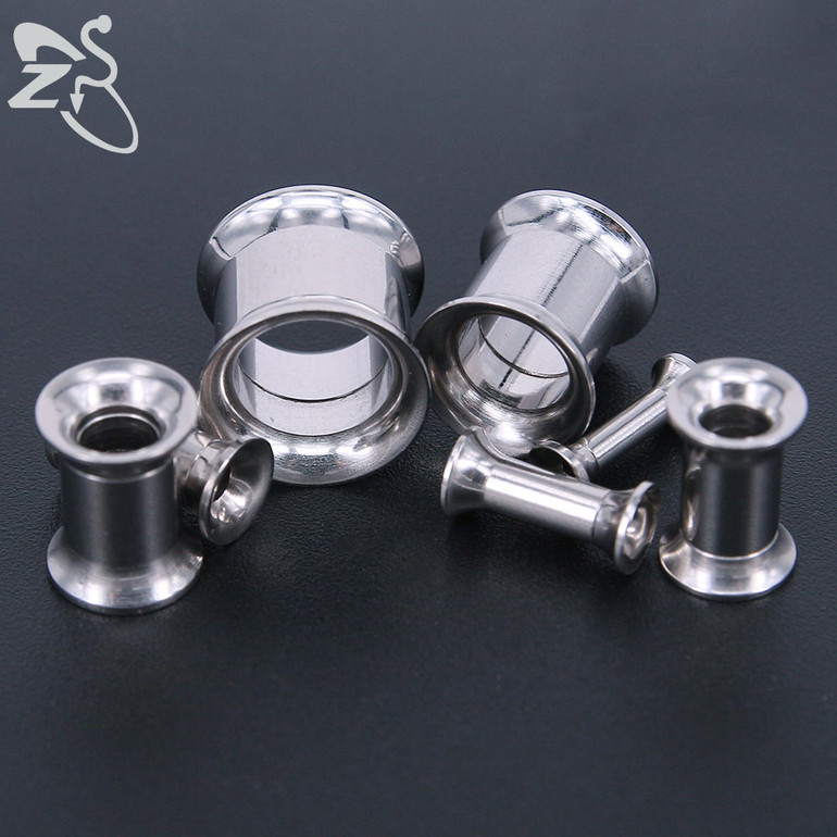Trendy Double Flared Ear Plug Tunnel Stainless Steel