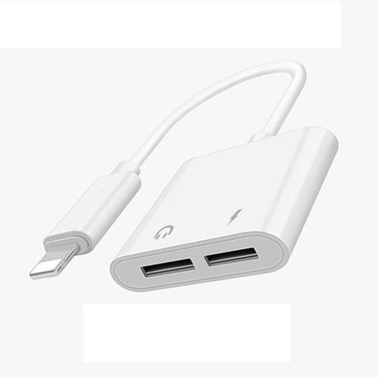 Double Jack Charging Audio Adapter for iPhone