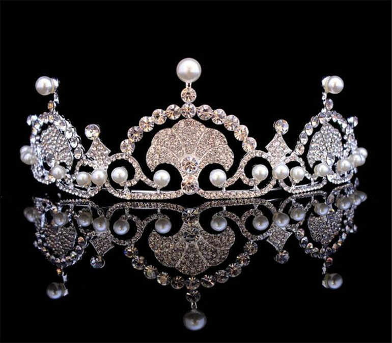 Kate& William Royal Rhinestone Crystal Wedding Hair Crown Tiara Hair Jewelry Crown Wedding Pearl Hair Accessories Bride Hairband