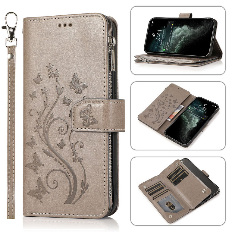 Luxury Zipper Leather Wallet Flip Multi Card Slots Case For Samsung Galaxy A42 5G