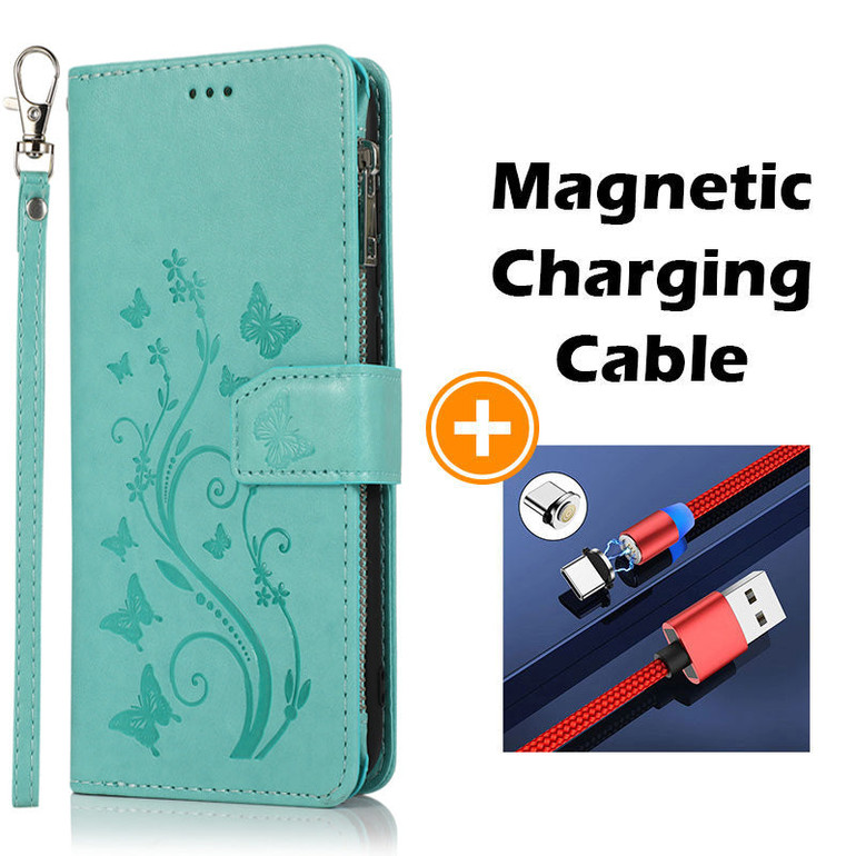Luxury Zipper Leather Wallet Flip Multi Card Slots Case For Samsung Galaxy NOTE10
