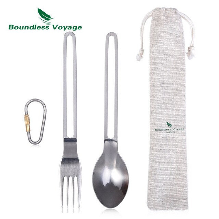 Boundless Voyage Titanium Spoon Fork Chopsticks Set