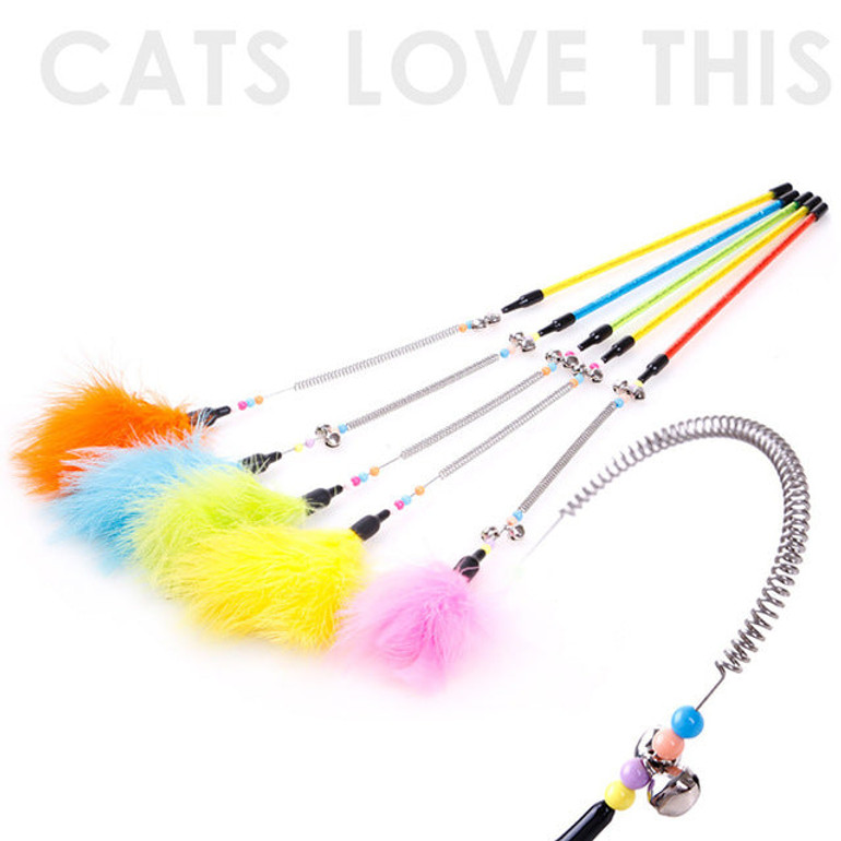 Kitten Cat Teaser Interactive Toy Rod with Bell
