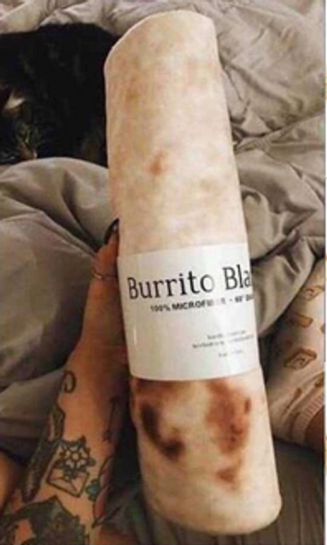 3D WARM TORTILLA-BURRITO THROW BLANKET