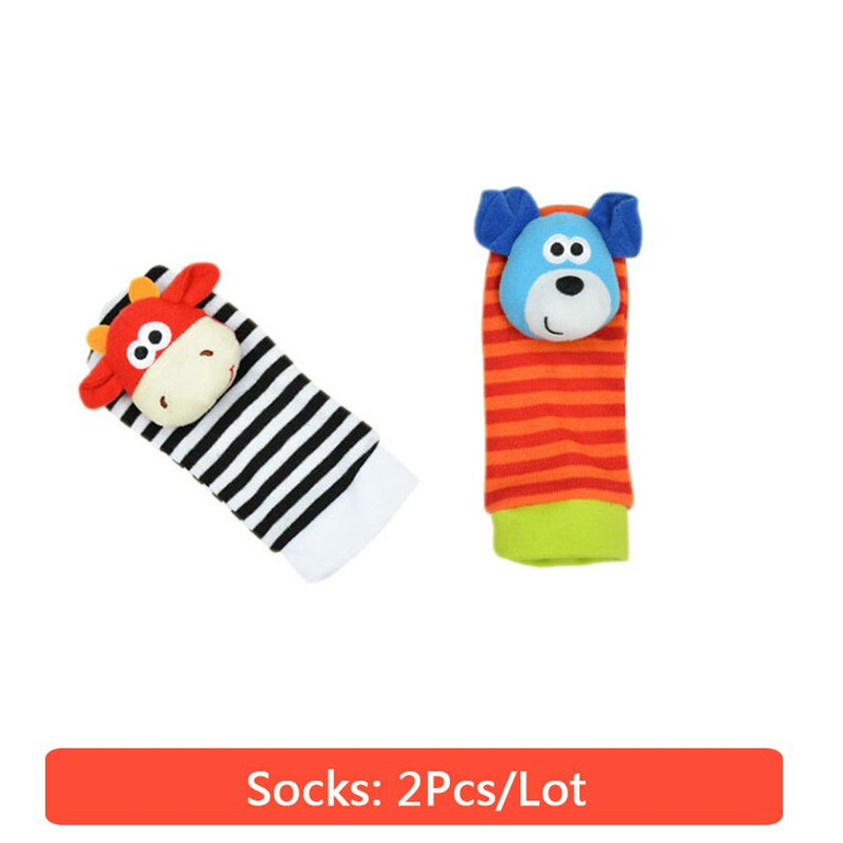Baby Toy Baby Rattles Toys Animal Socks Wrist Strap With Rattle Baby Foot Socks Bug Wrist Strap Mobile Kids Toys for Children